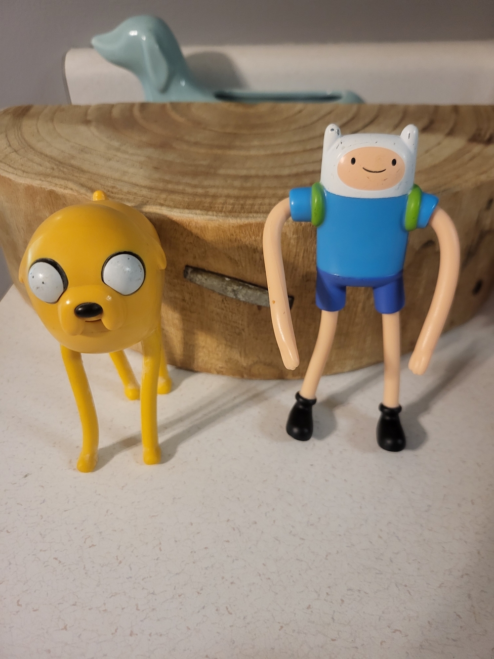 Adventure Time Finn & Jake Figures - Yellow Jake, Blue Finn